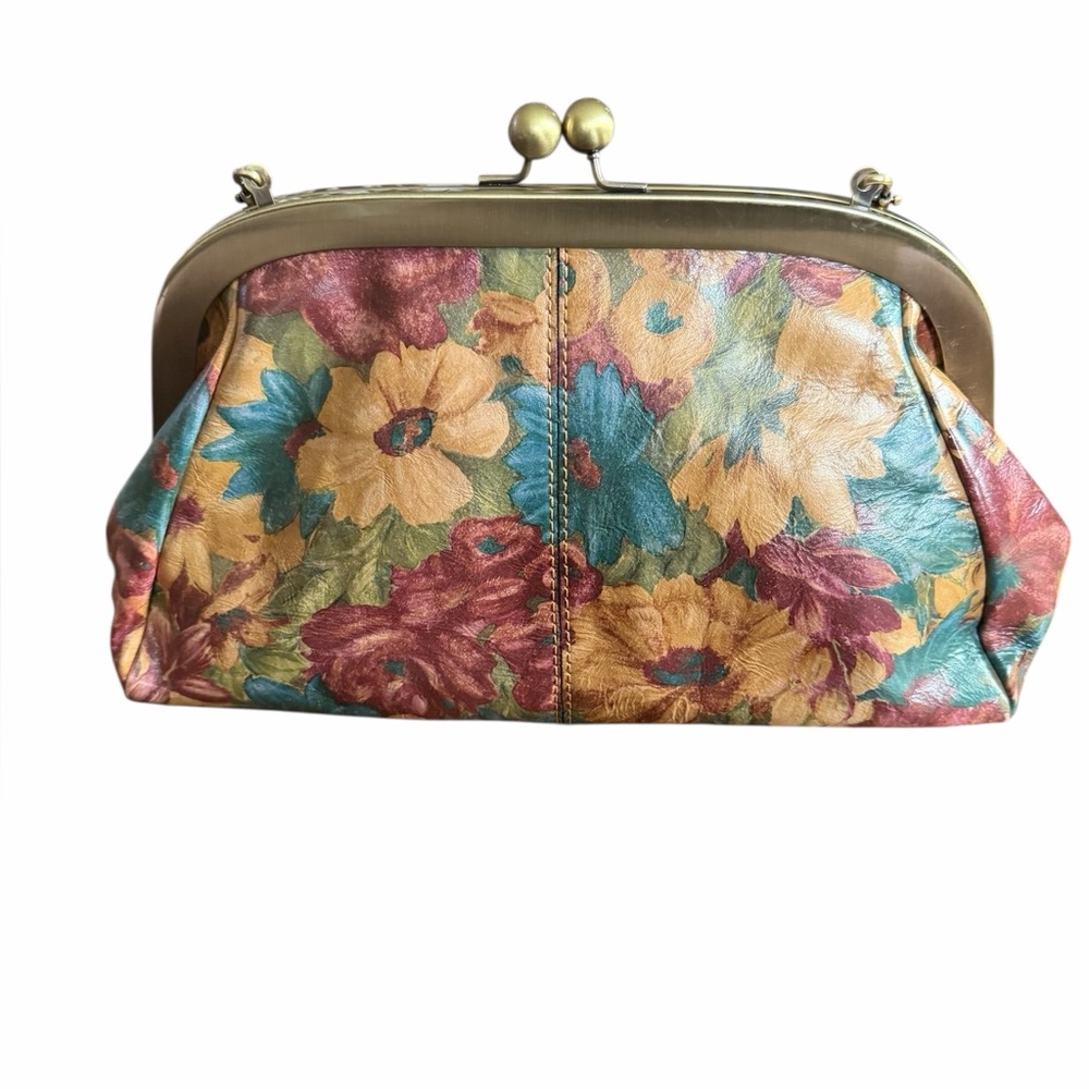 Patricia Nash•Mia Fresco Bouquet Leather Frame Satchel Purse Handbag Clutch - Picture 2 of 7